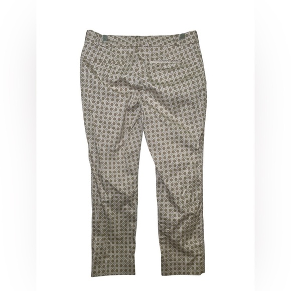 Banana Republic Brown Lattice Print Slim Fit Ankle Pants Size 4 Cotton - Picture 3 of 7